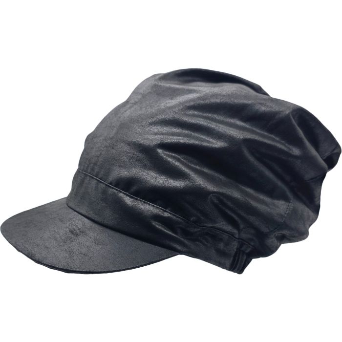 Faux Leather Peaked Long Rasta Hat