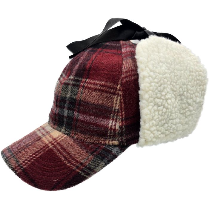 Plaid Winter Cap with Ear Flaps 