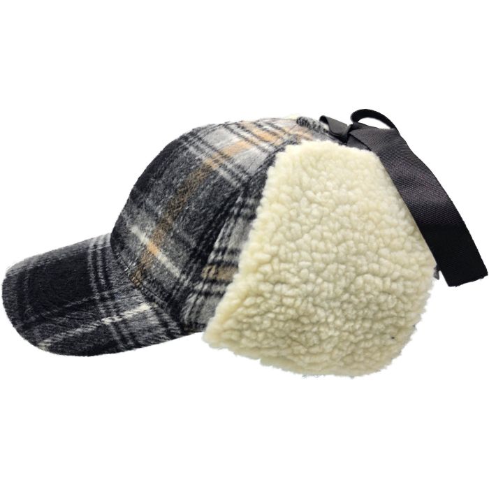 Plaid Winter Cap with Ear Flaps 