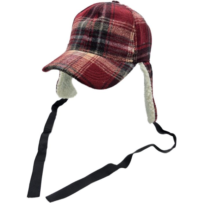 Plaid Winter Cap with Ear Flaps 