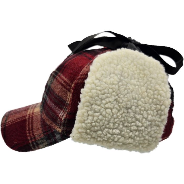Plaid Winter Cap with Ear Flaps 