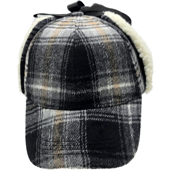 Plaid Winter Cap with Ear Flaps 