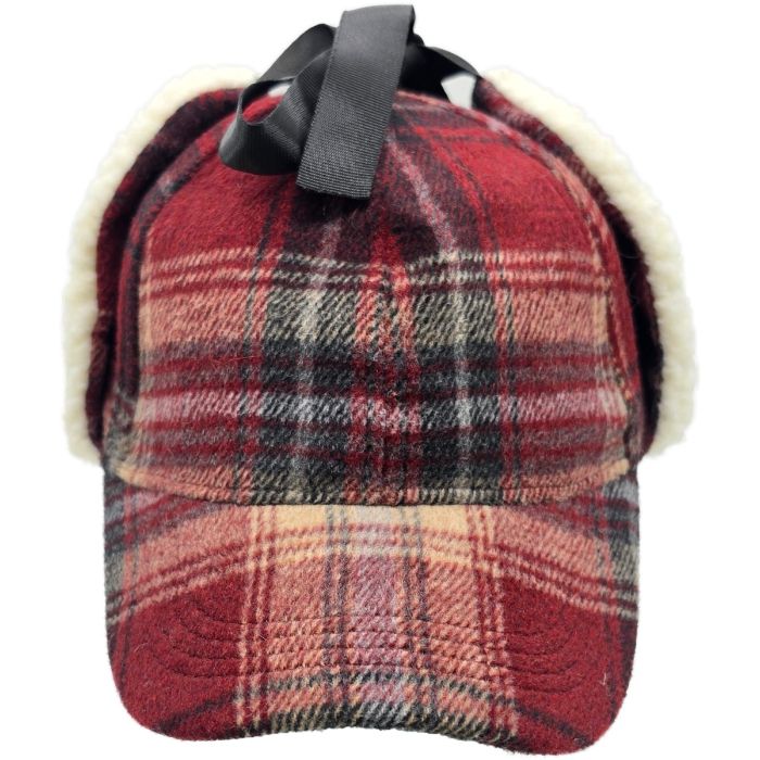 Plaid Winter Cap with Ear Flaps 