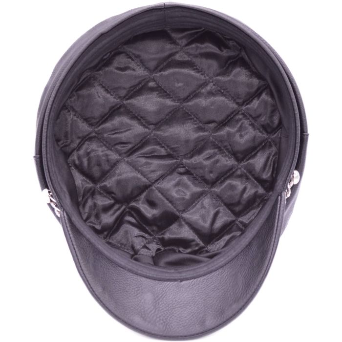 Faux Leather Captain Hat