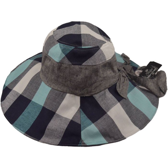 Striped Womens Wide Brim Summer Sun Hat