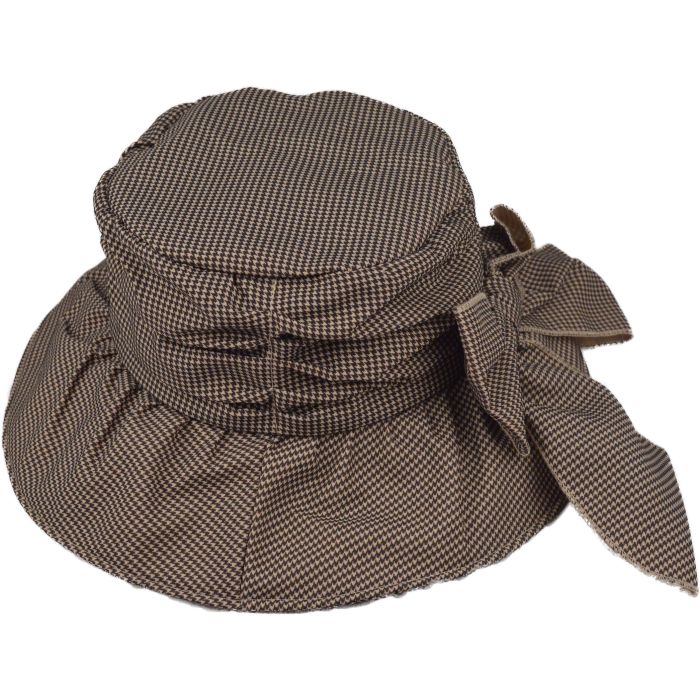 Houndstooth Checkered Womens Summer Sun Hat