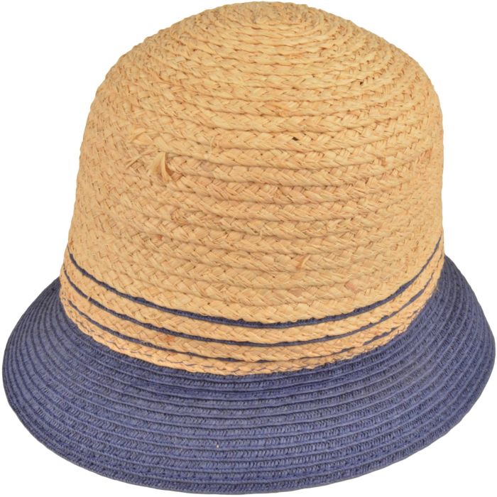 Womens Coloured Brim Summer Straw Hat