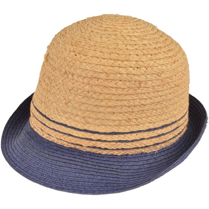 Womens Coloured Brim Summer Straw Hat
