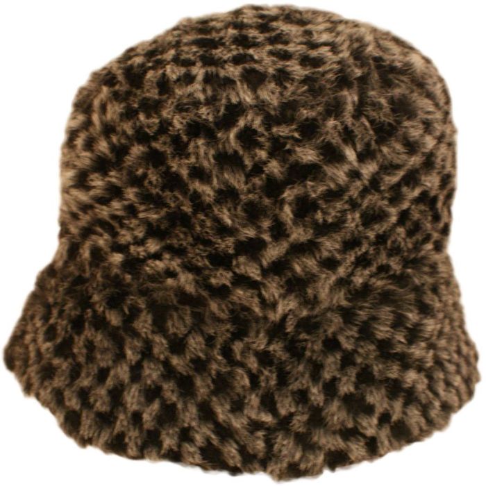 Checkered Faux Fur Hat