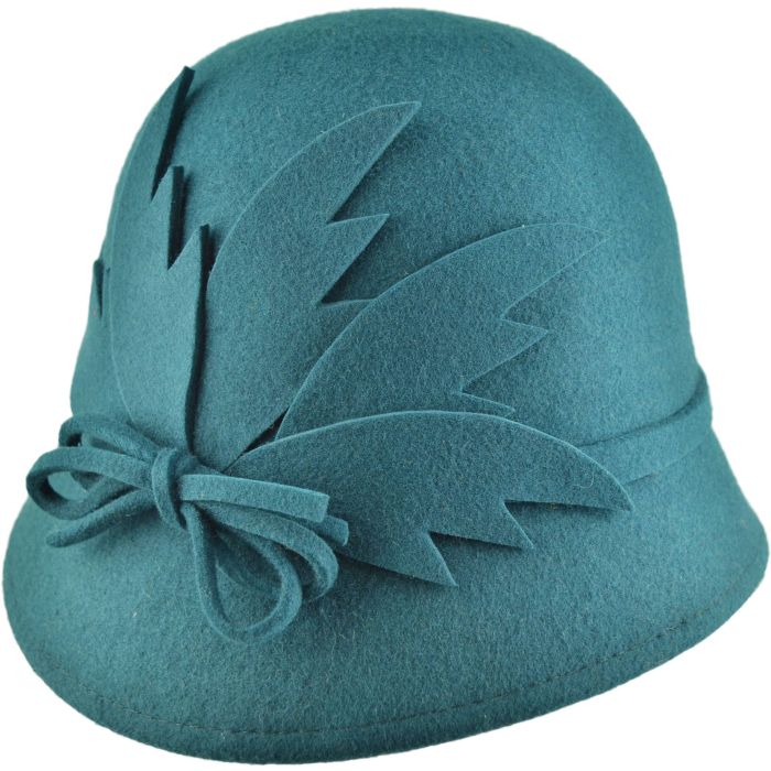 Womens Wool Felt Vintage Cloche Hat