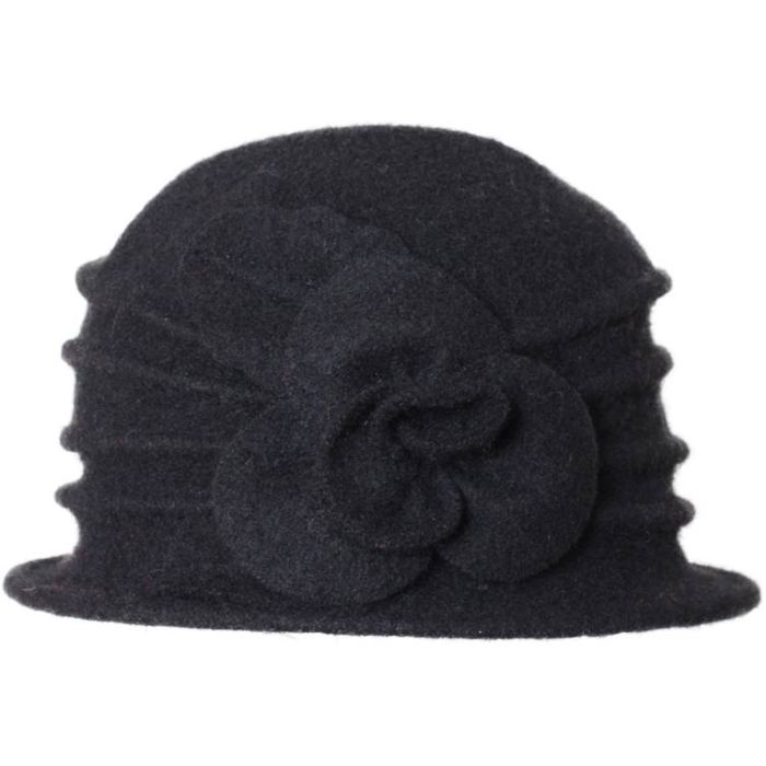 Womens Wool Vintage Cloche Hat