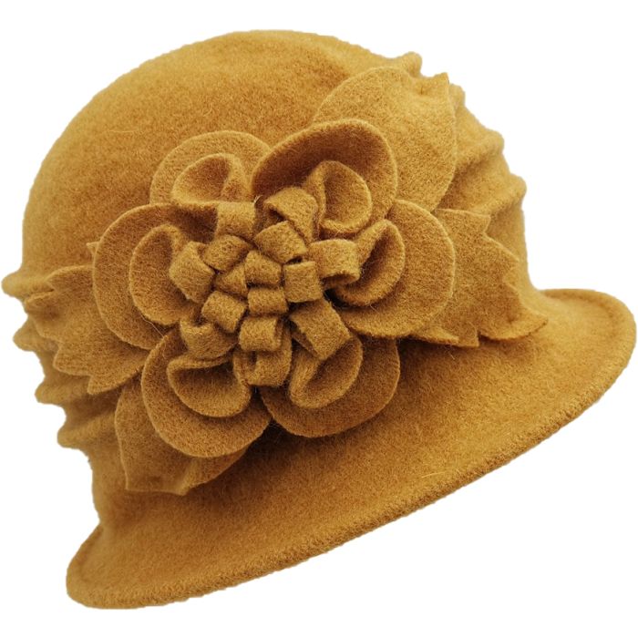 Womens Wool Vintage Cloche Hat