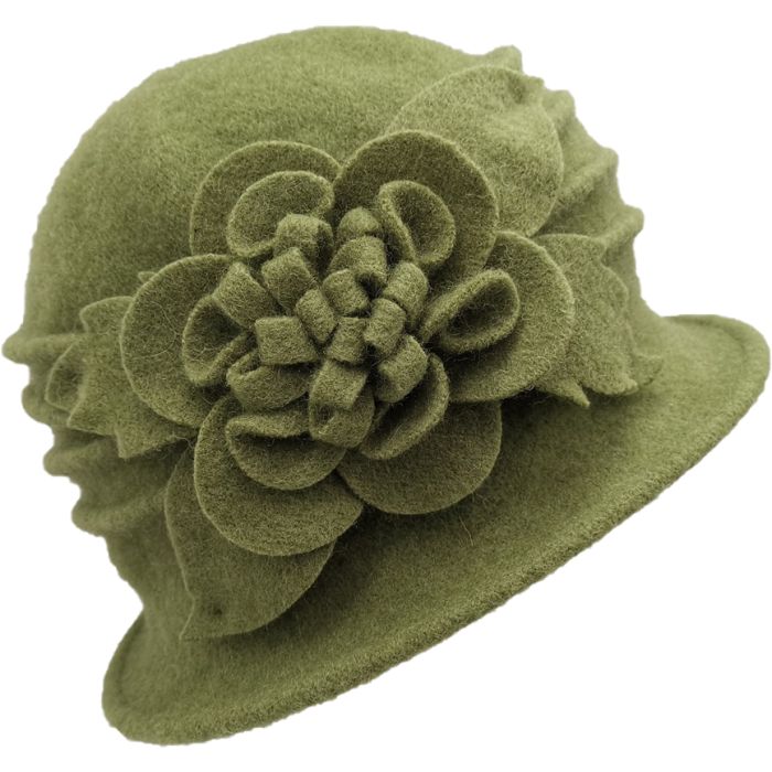 Womens Wool Vintage Cloche Hat