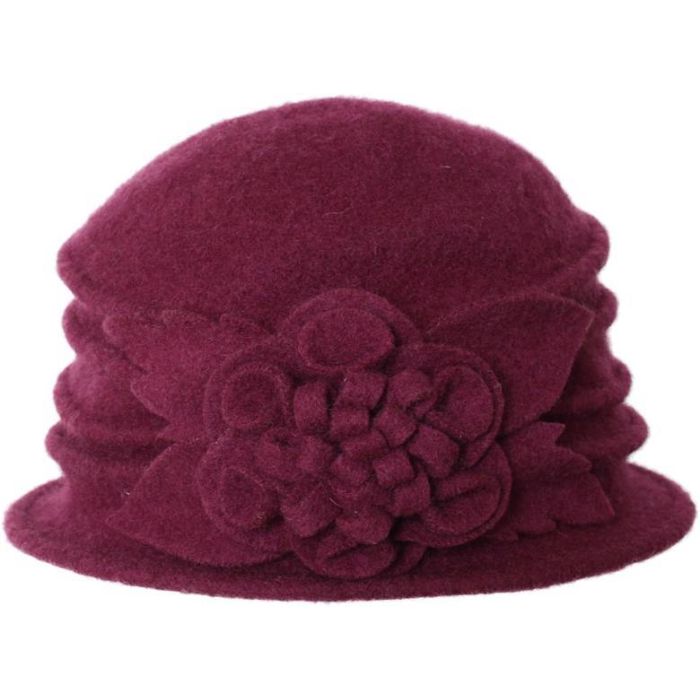 Womens Wool Vintage Cloche Hat