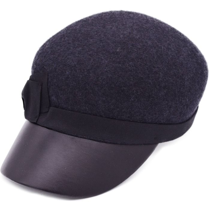 Womens Peaked Wool Cloche Hat