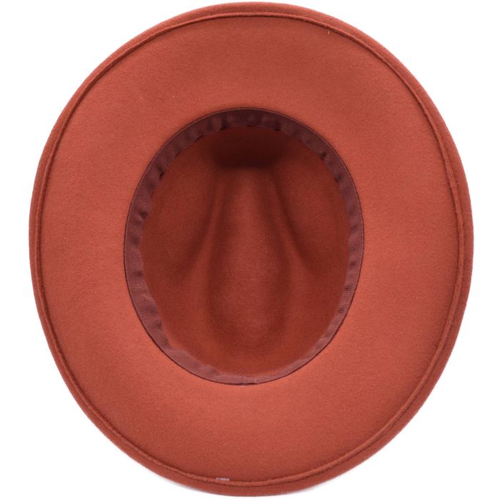 Womens Wide Brim Wool Felt Fedora Hat