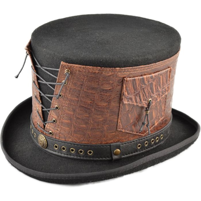 Leather Strapped Topper Hat