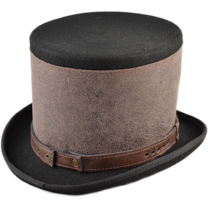 Leather Strapped Topper Hat