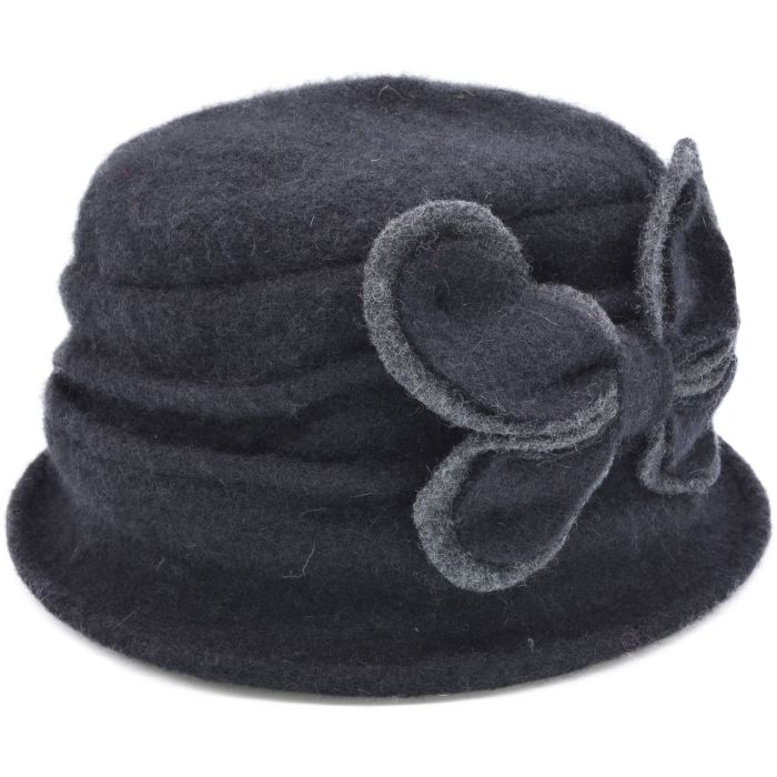 Womens Wool Vintage Cloche Hat