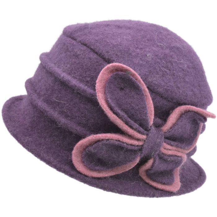 Womens Wool Vintage Cloche Hat