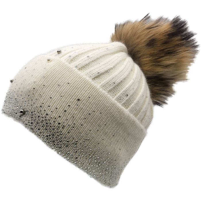 Beaded Knitted Beanie Hat