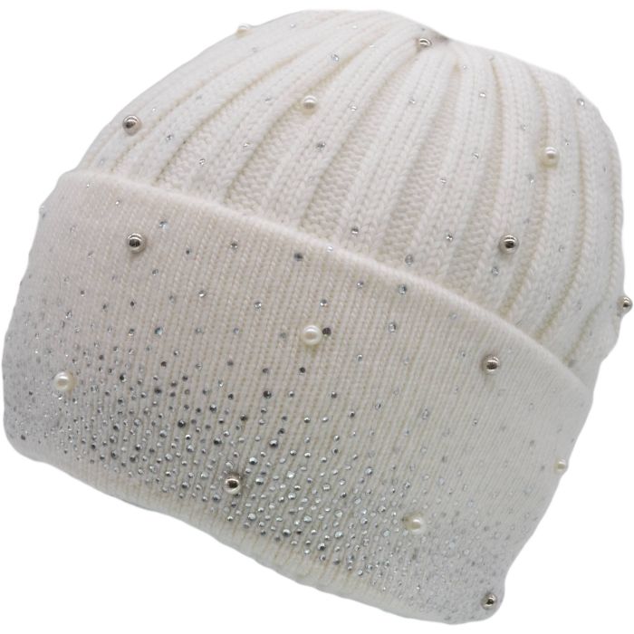 Beaded Knitted Beanie Hat