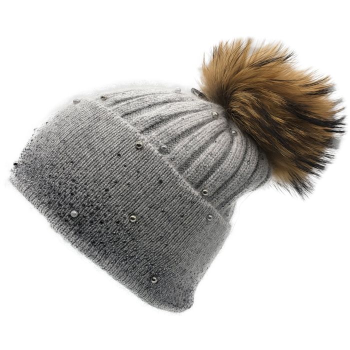 Beaded Knitted Beanie Hat