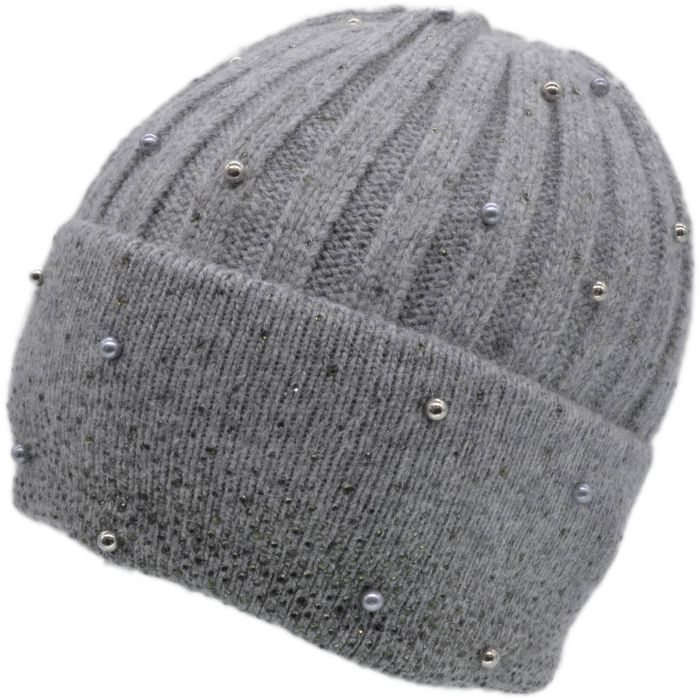 Beaded Knitted Beanie Hat