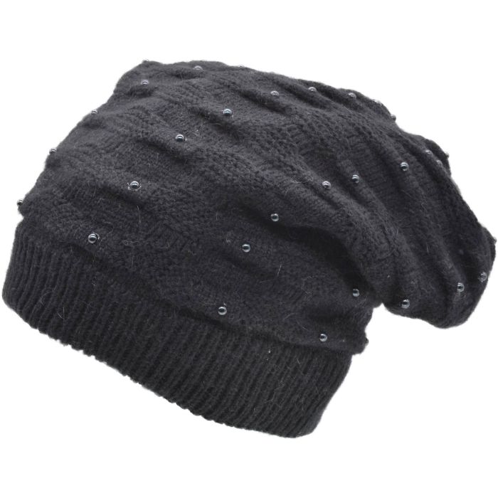Beaded Knitted Beanie Hat
