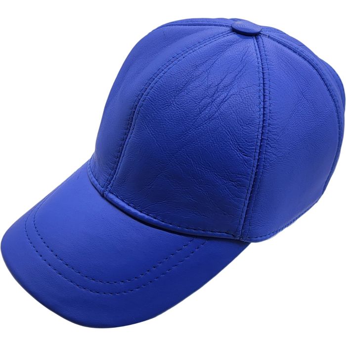 Genuine Leather Plain Baseball Cap