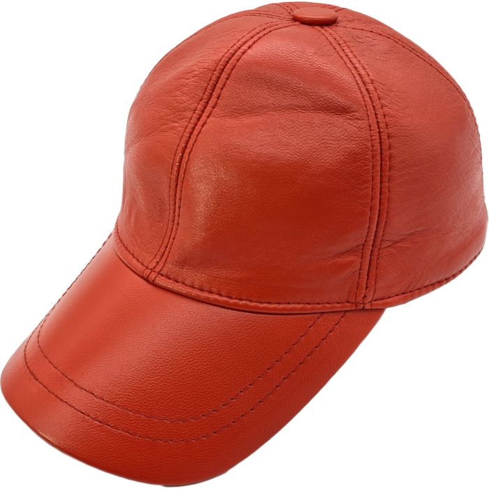 Genuine Leather Plain Baseball Cap