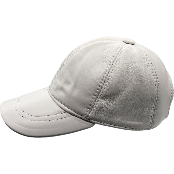 Genuine Leather Plain Baseball Cap
