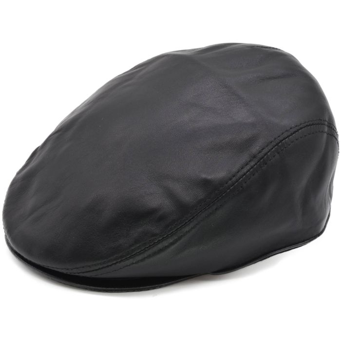 Genuine Leather Flat Cap Unisex Simple Peaked Hats