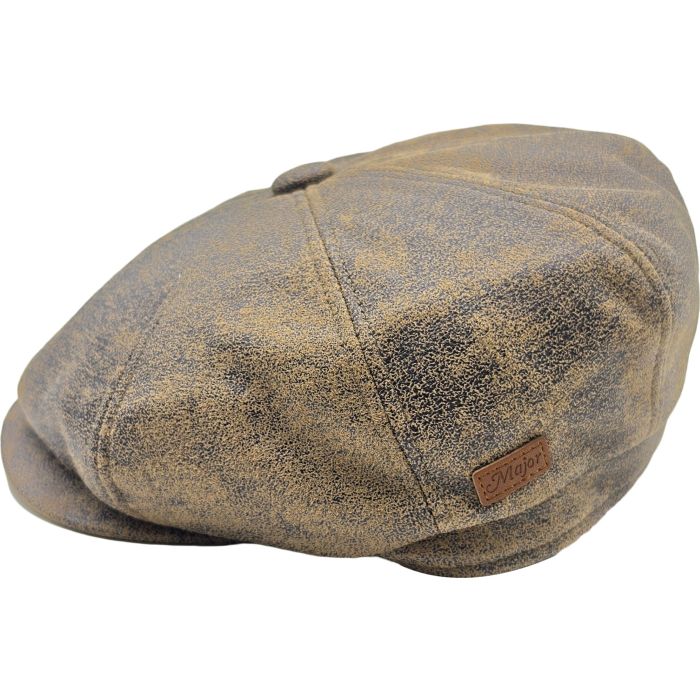 Faux Leather Newsboy Cap