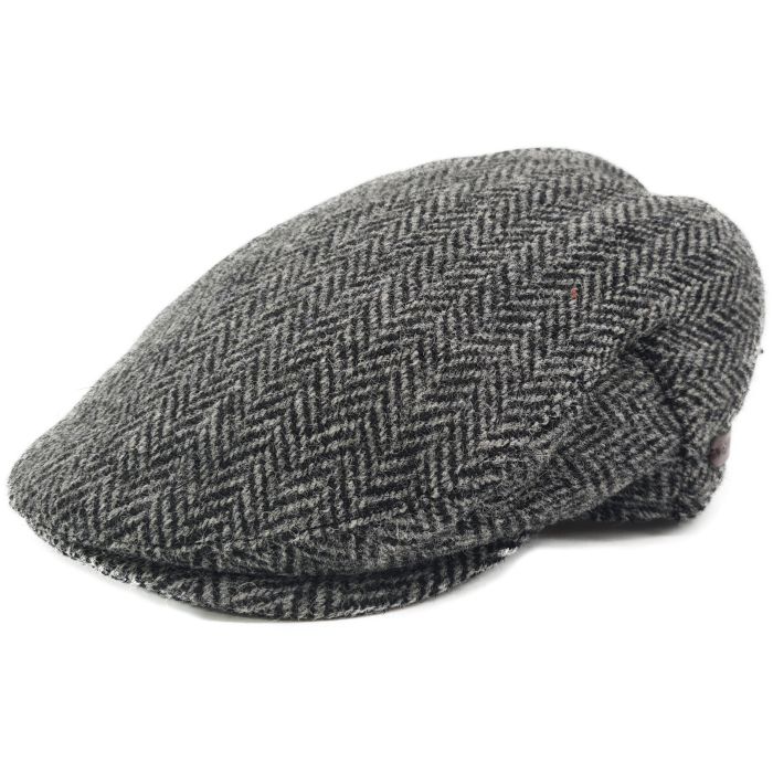 100% Wool Herringbone Flat Cap