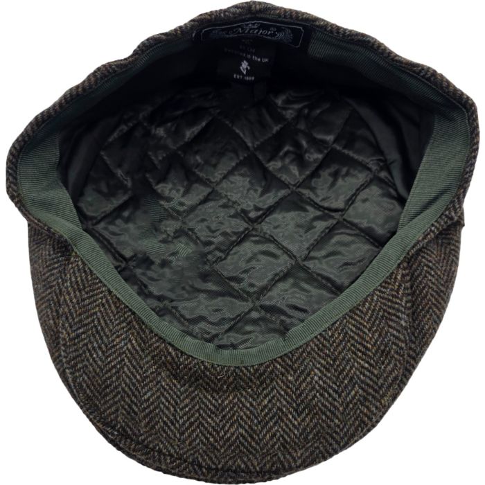 100% Wool Herringbone Flat Cap