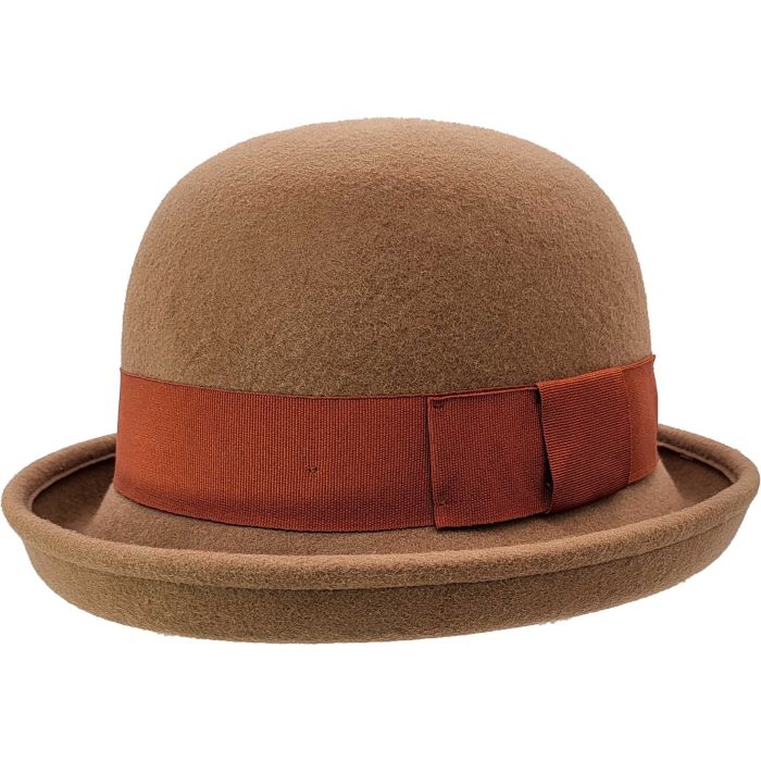 Womens Classic Round Shape Bowler Hat