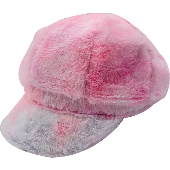 Women's Multi-Colour Fluffy Newsboy Cap