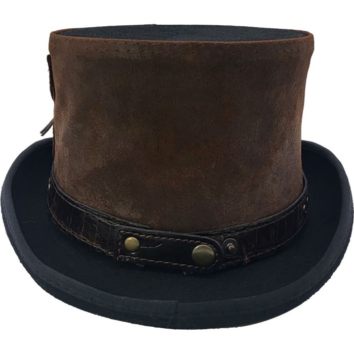 Leather Strapped Top Hat
