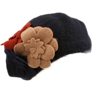 Womens Flowered Wool Beret