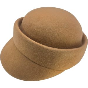 Womens Wool Felt Peaked Cloche Hat