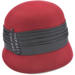 Womens Wool Felt Vintage Cloche Hat