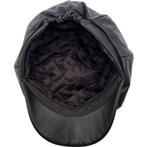 Classic Leather Newsboy Cap