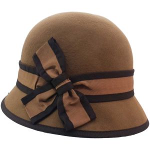 Womens Wool Felt Vintage Cloche Hat