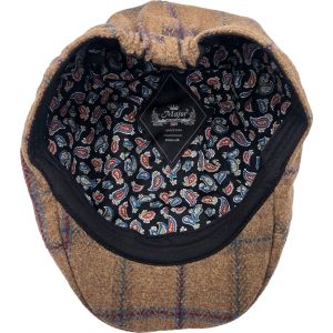 Check Tweed 6-Panel Flat Cap