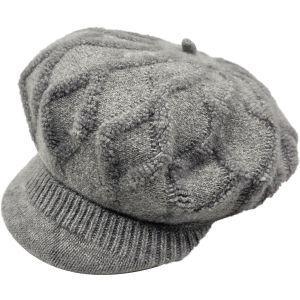 Rabbit Fur Blend Womens Newsboy Cap