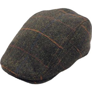 Kids Adjustable Checked Herringbone Flat Cap