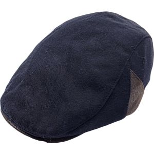 Plain Newsboy Cap with Faux Leather Peak