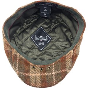 100% Wool Check Tweed Flat Cap