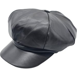 Classic Leather Newsboy Cap